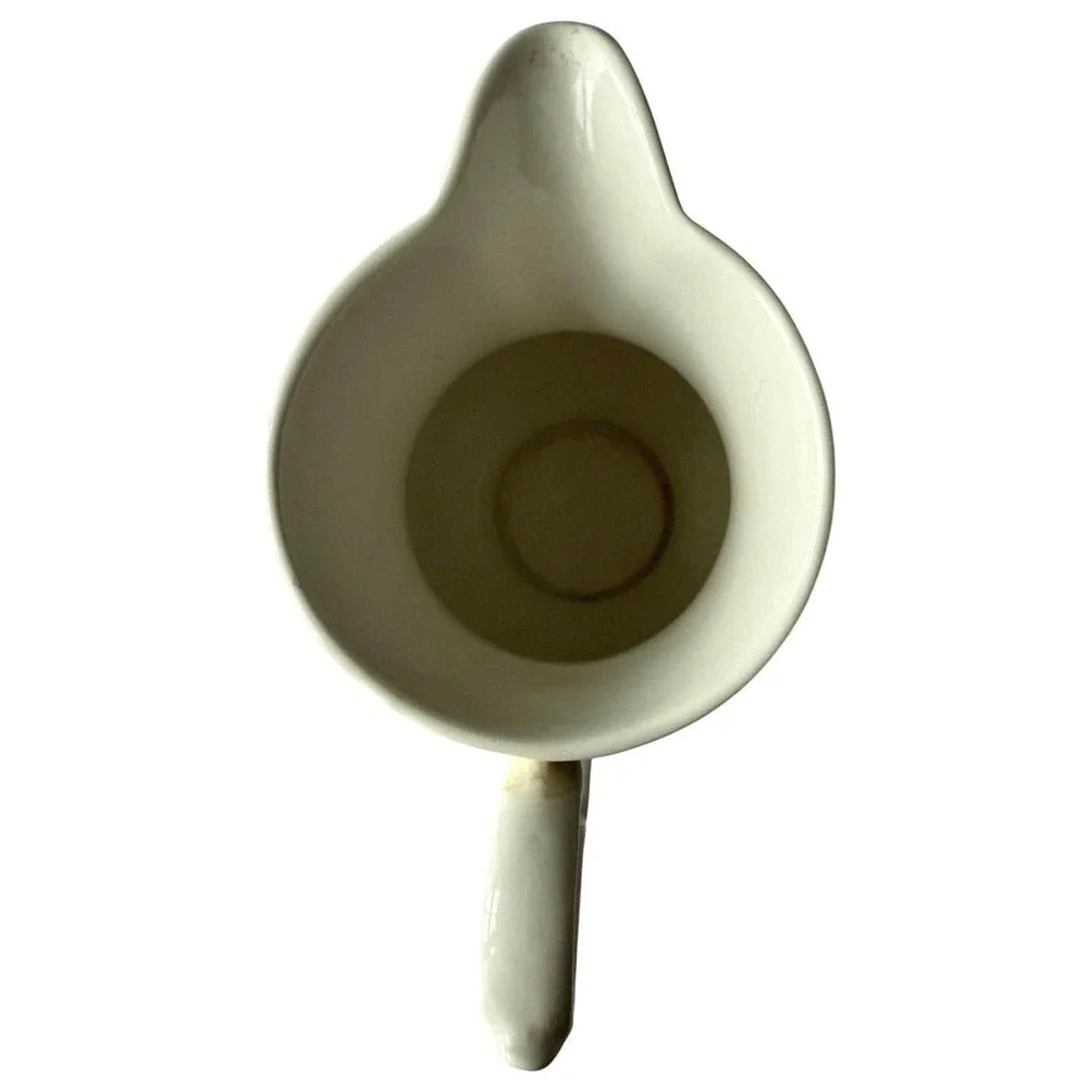 Cream Floral Ceramic Pitcher Vase - Decorative Home Accent